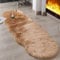 JXLOULAN Faux Lammfell Schaffell Teppich Hellbraun 60x160 cm, Longhair Flauschiger Teppiche Wohnzimmer Deko Weicher Fell Carpet für Stühle Sofa Schlafzimmer Kinderzimmer