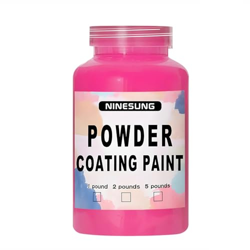 ninesung Powder Coating Paint for Metal Surfaces | Car Paint | Building Materials | Powder Paint for Steel Structures, Factories, Buildings, Playgrounds, Gardens (Pink, 4 Ounce)