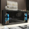 Creative Furniture Sideboard 164 cm Black TV Unit Modern Stand Gloss Doors Free LED