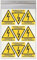 18 Stickers DANGER ÉLECTRIQUE W012 - Taille 4,5 x 5 cm - Lot de 18 étiquettes de signalisation en vinyle autocollant