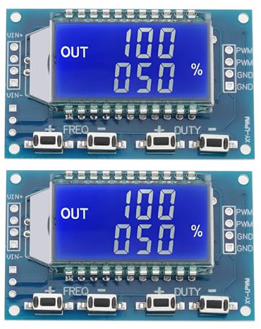 YINETTECH 2 Piezas Generador de Señal PWM Generador de Señal de Onda Cuadrada PWM Módulo Generador de Señal de Pantalla LCD Generador de Frecuencia de 1 Canal Generador de Onda Rectangular