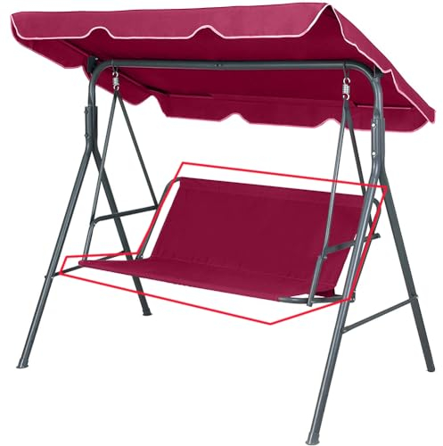 Ersatz-Schaukel Sitzbezug für Hollywoodschaukel, Sitzbezug für Gartenstuhl, für den Außenbereich 2- und 3-Sitzer (Rot, 115 x 48 x 48 cm)