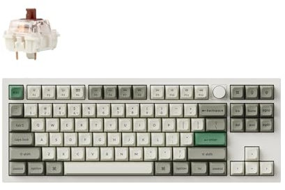 Keychron Q3 Max QMK/VIA Kabellose Mechanische Tastatur, Vollmetall, Programmierbarer Knopf, 2.4 GHz/Bluetooth/Kabelgebundene Tastatur mit Hot-Swappable, Shell White, Gateron Jupiter Brown