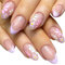 Yeomju 24 pièces courtes Press On Nails Amande Faux Ongles Français Press On Coloré Daisy Fleurs Acrylique Ongles Nus Rose Ovale Florale Ongles Pour Femmes Filles