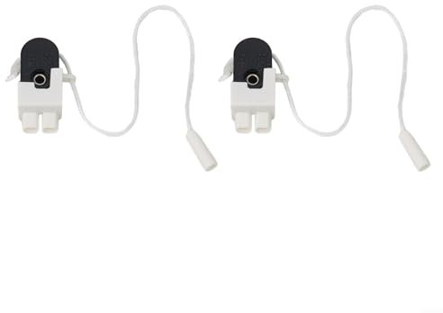 Hasaller 2Pcs Pull Chain Switch for Office Pull Cord Switch Side Action Pull Switch With Cord Pull Switch On-Off Cord String Pull Switch Light Lamp Electrical Black