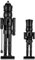 2 Pcs Traditional Black Wooden Nutcracker Ornaments - 15'' & 10'' Nutcracker Figures for Christmas Decor, Table & Fireplace