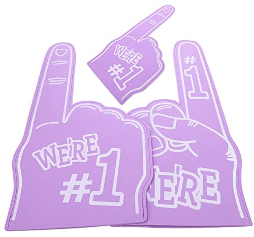 OHPHCALL 3st Schaumstoff-Finger-Cheerleading Sport-Cheerleading- Prost Zeichen Handball-Handschuhe Mini-schaumstofffinger Sportdekor Schaumhand Cheerleader-Finger Pompons Eva Violett