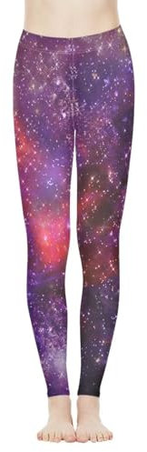 Biyejit Damen-Leggings, hohe Taille, Bauchkontrolle, Yogahose, Workout, Laufen, Leggings, XS-3XL, Galaxy-Muster, XL