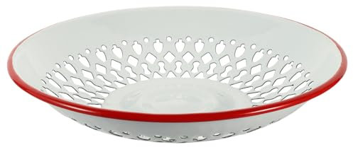 PAMINGONO 1pezzi Drenante Smaltato Per Frutta E Verdura Piatto Leggero E Pratico Per Lavaggio Design Per Scolare Per Picnic E Conservazione Snack