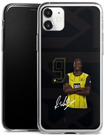 Slim Case kompatibel mit Apple iPhone 11 Silikon Handyhülle transparent Hülle extra dünn BVB Borussia Dortmund Serhou Guirassy