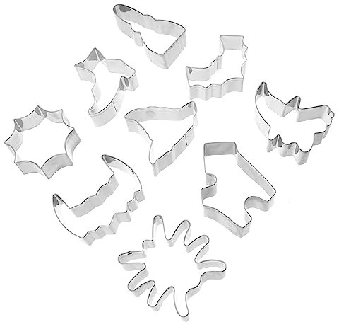 Cabilock 1 Satz Keksform Ausstecher Rentier Besen Tortenplatten Formen Von Halloween-ausstechformen Backen Formen Zum Thema Halloween Backformen Aus Edelstahl Rostfreier Stahl Silver 9st