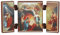 NKlaus Orthodoxer Ikonentriptychon – Geburt Christi – Klappbare Holzikone 12,7 x 8,4 cm – Handgefertigte Ikone mit Engel & Heiligen – Byzantinischer Stil für Gebetsecke & Geschenk 15919