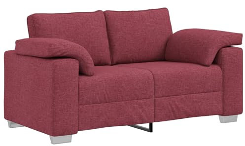 vidaXL Sofa 2-Sitzer Weinrot 120 cm Stoff