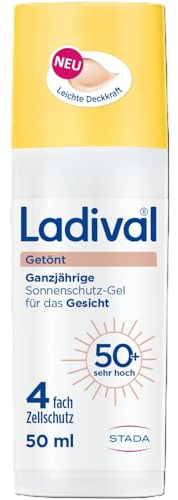 Ladival Getönt Sonnencreme Gesicht LSF 50, getönte BB Cream, 50ml | 24h Feuchtigkeit mit Hyaluronsäure & Glycerin, Getönte Tagescreme mit leichter Deckkraft, Kaschiert Unebenheiten
