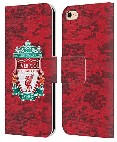 Head Case Designs Officially Licensed Liverpool Football Club Home Red Crest Digital Camouflage Leather Book Wallet Case Cover Compatible With Apple iPhone 6 / iPhone 6s