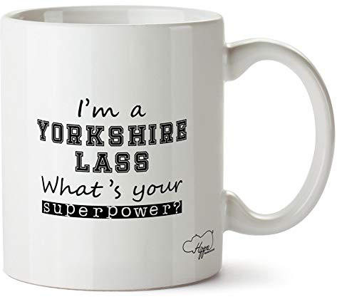 Hippowarehouse I'm A Yorkshire Lass What's Your Superpower? Printed Mug Cup Ceramic 10oz