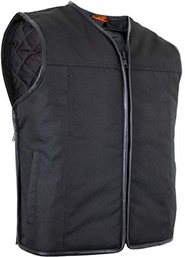 MDM Textil Bikerweste (Winddicht und Wasserabweisend), Schwarz, Herren (Gr. 2XL)