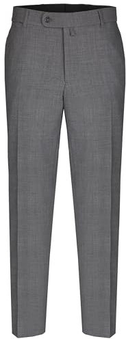 aubi: Herren Sommer Businesshose Anzughose Cool Finish Flat Front Modell 26, Farbe:grau (54), Größe:24