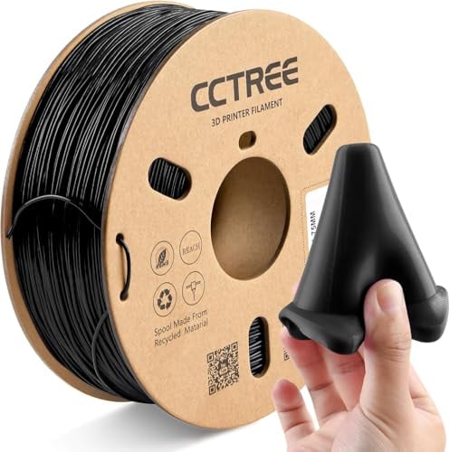 CCTREE 3D Drucker TPU Filament 1.75mm, 1kg Spool (2.2 lbs), Schwarz | Dimensional Accuracy ±0.03mm, Flexible 3D Drucker Filament, Shore Hardness 95A, High Elasticity & Impact Resistance