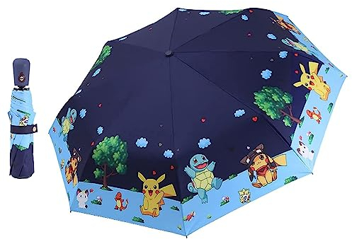 Rosavida Faltbarer Regenschirm für Kinder, automatisches Öffnen, Cartoon-Design, UV-Schutz, Reise-Regenschirm, kompakt, winddicht, für Mädchen, Jungen, Frauen, 4, Einheitsgröße