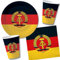 48-TLG. Party-Set * DDR * mit 10 Teller + 10 Becher + 20 Servietten + Deko für Motoparty und Geburtstag | Perfektes Mottiv für eine Nostalgie-Ostalgie-Party