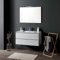 Kiamami Valentina - Mobile Bagno Sospeso Berlin | 90 CM Con Cassetti | Lavabo in Ceramica | Specchio LED Reversibile | Grigio Promenade, 90 CM, Legno Ingegnerizzato