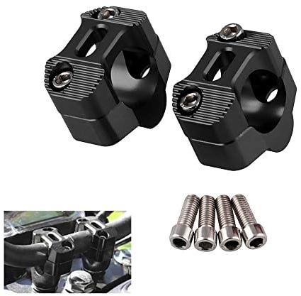 CYSKY Motorcycle Handlebar Risers 1 1/8 inch 28mm Universal Handle Bars Mount Clamp Fit for Most Motorcycle, Dirt Bike, ATVs(Black)