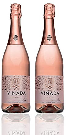 VINADA - Sparkling Rosé - Zero Alcohol Wine - 750 ml (2 Glass Bottles) (tempranillo)