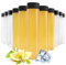 YBCPACK Paquete de 12 botellas de jugo de plástico PET transparente de 500 ml con tapas negras, batido vacío, ideal para jugo, leche, bebidas caseras