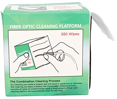 Fiber Optic Cleaner Wipes, Dry & Wet Dual Way Use Clean Paper for Fiber End Face, Fiber Wipe, Fiber Splicing Machine, Fiber Cleaver, Lint-free & Dust Free, 76mm x 76mm (280Pcs)