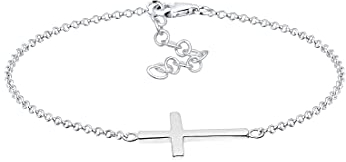Elli Armband Damen Kreuz Glaube in 925 Sterling Silber rosévergoldet
