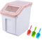 Toolzia 10kg Dog Food Storage Container, Pet Food Airtight Storage Bin Dog Food Storage Box Dry Pet Food Storage Container (Pink Large)