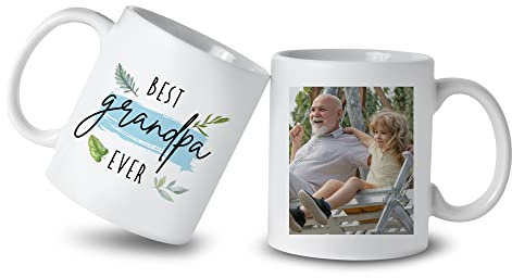 Pomchick Personalised Photo Mugs for Grandma Best Nanny Ever Birthday Present Mother's Day Mug Gift for Nana Granny