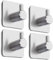 AMOTOFO Adhesive Hooks 4 Pcs Heavy Duty Wall Hooks Waterproof on Wall Hangers Waterproof Stainless Steel Sticky for Hanging Bathroom Kitchen Home No Drill Glue Needed