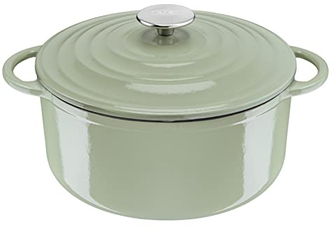 Tefal E25804 LOV Kochtopf 25 cm | wiedergewonnenes Gusseisen | optimale Wärmespeicherung | für alle Herdarten | induktionsgeeignet | backofengeeignet bis 250°C | spülmaschinenfest | Hellgrün