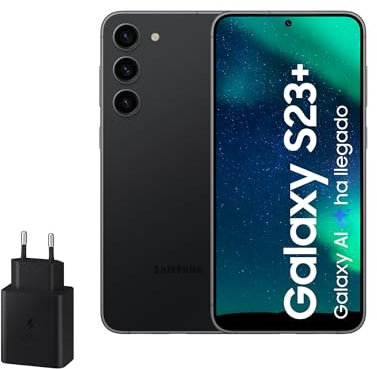 Samsung Galaxy S23+, 512GB + Cargador de 45W - Smartphone Android con IA, Teléfono Móvil Desbloqueado, Color Negro (Versión Española)