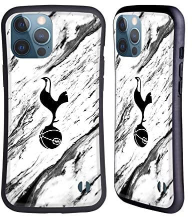 Head Case Designs Officially Licensed Tottenham Hotspur F.C. Black And White Marble Badge Hybrid Case Compatible With Apple iPhone 13 Pro Max