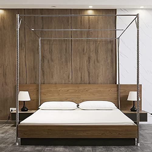 Moskitonetz Doppelbett Edelstahl 4 Ecken Moskitonetz Halterung Pfostenmontage Moskitonetz-Halterung für Bett, einfache Montage