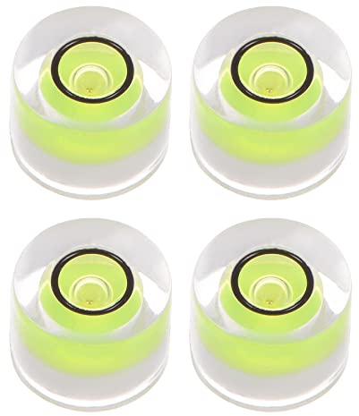 sourcing map 4pcs Round Bubble Level 8x5.5mm Mini Circular Bullseye Spirit Levels for Leveling Camera Tripod Telescope Workshop Turntable Pictures Frame, Lime
