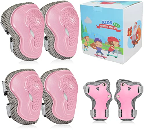 Protektoren Set Kinder – Schutzausrüstung mit Knieschoner, Ellenbogenschoner & Handgelenkschoner für Inliner, Skateboard, Roller & Outdoor Sport, Verstellbar & Stoßfest