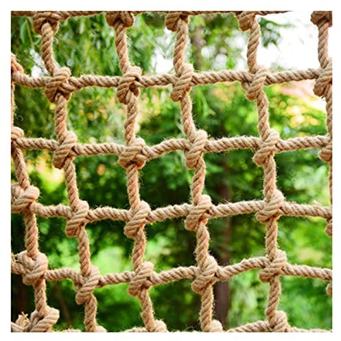 Sicherheitsnetz Kletternetz Hanf-Seilnetz, Kindersicherheitsnetz Schutznetz,Spielplatz Handgewebter Jute-Rahmen Sicherheitsnetz, Fallschutznetz for Balkon Treppe Baumhaus Schaukelzaun Hängematte ( Col