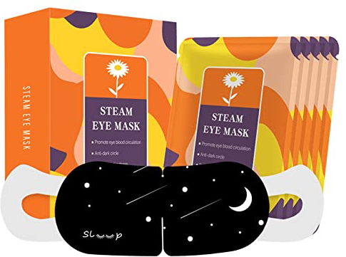 5 Packs Steam Eye Mask Warming Eye Mask Self Heating Eye Mask Sleep Mask Heated Eye Mask for Dry Eyes Fatigue Disposable Moist Hot Compress Eye Patch Great Gifts for Men Women (Chamomile)