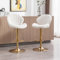 chairus 2er Set Drehbarer Barhocker aus Samt Hohe Hocker Höhenverstellbar Barstuhl Ohne Arme Küchenstühle mit Fußstütze (Beige(Samt)-2)
