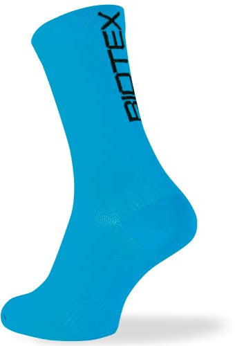 BIOTEX Calza Pro in Piquet Unisex per Ciclismo e Running, Calza Traspirante ed Elastica, Intimo Tecnico Sportivo, Azzurro, M (40-42)
