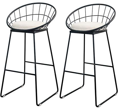 FanXus Familienstühle im Bar-Stil, 2 Sitzplätze, moderner, Schlichter Barstuhl, Küchen-Frühstücksstuhl, goldene Metallbeine, Traggewicht 200 kg, Sitzhöhe 25,5 Zoll (Weißgold) Made in China