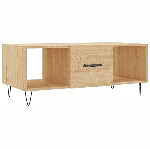 vidaXL Couchtisch, Sofatisch für Wohnzimmer, Wohnzimmertisch mit viel Stauraum, Beistelltisch Kaffeetisch Wohnzimmermöbel, Sonoma Eiche Holzwerkstoff