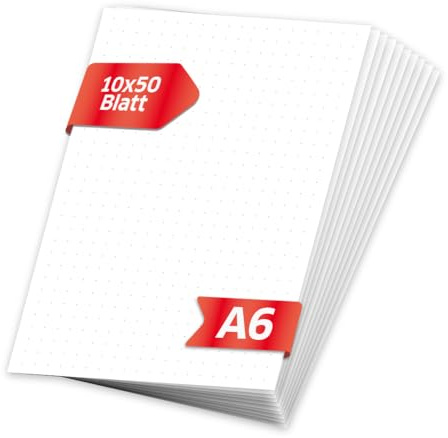 Primus Print Notizblöcke - 10er Set - A6 gepunktet - 80g Papier - Schreibblock, im Set erhältlich (10, gepunktet)