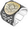 TAKILINGO 925 Sterling Silber Siegel Salomon David von Stern Muster Lässig Stilvoll Daumen und Ring Finger Ring Verstellbarer Daumen Herren Ring Geschenk Zubehör Schmuck Bogenschützen Ring, Sterling