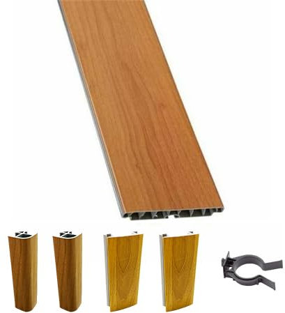 AERREGI Kit Zoccolo Noce Chiaro per Cucina Battiscopa Altezza 10, 12 e 15 Centimetri | Zoccoli 5 Metri Con Accessori per Unione e Ganci | Zoccolatura N. Chiaro (4, Noce Chiaro, H150 mm)