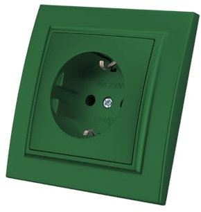 Versenkte Wandsteckdose,Wandsteckdosen-Set,Innen wandsteckdose,250V AC 16A,Grün geerdete Steckdose